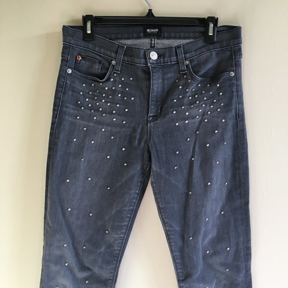 Hudson Jeans Nico Studded Super Skinny Midrise Jeans in Alloy Womens Size 29 - Picture 6 of 13